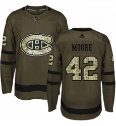 Mens Adidas Montreal Canadiens 42 Dominic Moore Authentic Green Salute to Service NHL Jersey 