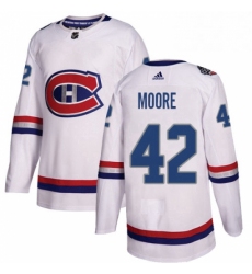 Mens Adidas Montreal Canadiens 42 Dominic Moore Authentic White 2017 100 Classic NHL Jersey 
