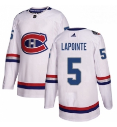 Mens Adidas Montreal Canadiens 5 Guy Lapointe Authentic White 2017 100 Classic NHL Jersey 