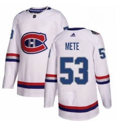Mens Adidas Montreal Canadiens 53 Victor Mete Authentic White 2017 100 Classic NHL Jersey 