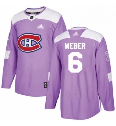 Mens Adidas Montreal Canadiens 6 Shea Weber Authentic Purple Fights Cancer Practice NHL Jersey 