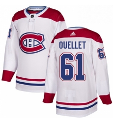 Mens Adidas Montreal Canadiens 61 Xavier Ouellet Authentic White Away NHL Jersey 