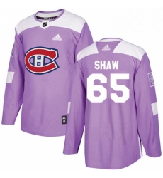 Mens Adidas Montreal Canadiens 65 Andrew Shaw Authentic Purple Fights Cancer Practice NHL Jersey 