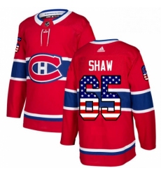 Mens Adidas Montreal Canadiens 65 Andrew Shaw Authentic Red USA Flag Fashion NHL Jersey 