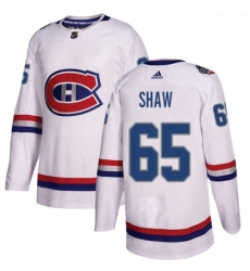 Mens Adidas Montreal Canadiens 65 Andrew Shaw Authentic White 2017 100 Classic NHL Jersey 