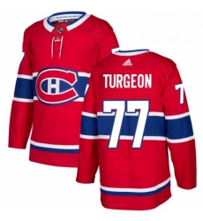 Mens Adidas Montreal Canadiens 77 Pierre Turgeon Authentic Red Home NHL Jersey 