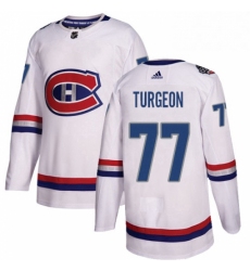 Mens Adidas Montreal Canadiens 77 Pierre Turgeon Authentic White 2017 100 Classic NHL Jersey 