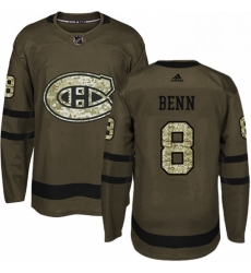 Mens Adidas Montreal Canadiens 8 Jordie Benn Authentic Green Salute to Service NHL Jersey 