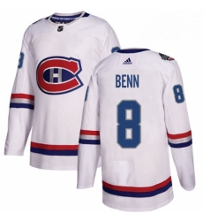Mens Adidas Montreal Canadiens 8 Jordie Benn Authentic White 2017 100 Classic NHL Jersey 