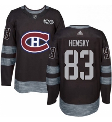 Mens Adidas Montreal Canadiens 83 Ales Hemsky Authentic Black 1917 2017 100th Anniversary NHL Jersey 