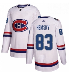 Mens Adidas Montreal Canadiens 83 Ales Hemsky Authentic White 2017 100 Classic NHL Jersey 