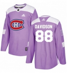 Mens Adidas Montreal Canadiens 88 Brandon Davidson Authentic Purple Fights Cancer Practice NHL Jersey 
