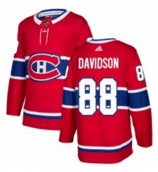 Mens Adidas Montreal Canadiens 88 Brandon Davidson Authentic Red Home NHL Jersey 