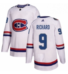 Mens Adidas Montreal Canadiens 9 Maurice Richard Authentic White 2017 100 Classic NHL Jersey 