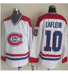 Montreal Canadiens #10 Guy Lafleur White CH-CCM Throwback Stitched NHL Jersey