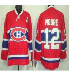 Montreal Canadiens 12 Dickie Moore Red Throwback CCM NHL Jersey