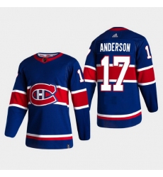 Montreal Canadiens 17 Josh Anderson Reverse Retro 2020 21 Authentic Blue Jersey