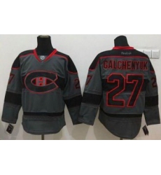 Montreal Canadiens #27 Alex Galchenyuk Charcoal Cross Check Fashion Stitched NHL Jersey