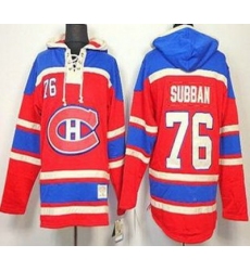 Montreal Canadiens 76 P.K. Subban Red Lace-Up NHL Jersey Hoodies