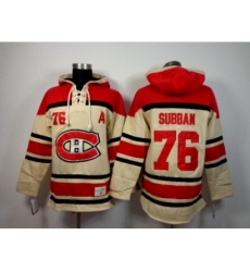 NHL montreal canadiens #76 PK Subban cream[pullover hooded sweatshirt]