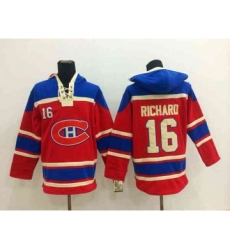 nhl jerseys montreal canadiens #16 richard red[pullover hooded sweatshirt]