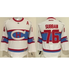 Canadiens #76 P K Subban White 2016 Winter Classic Stitched Youth NHL Jersey