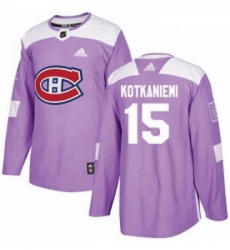 Youth Adidas Montreal Canadiens 15 Jesperi Kotkaniemi Authentic Purple Fights Cancer Practice NHL Jersey 