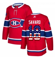 Youth Adidas Montreal Canadiens 18 Serge Savard Authentic Red USA Flag Fashion NHL Jersey 