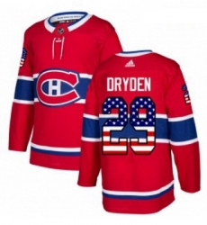 Youth Adidas Montreal Canadiens 29 Ken Dryden Authentic Red USA Flag Fashion NHL Jersey 