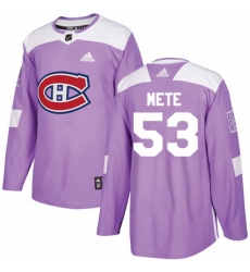 Youth Adidas Montreal Canadiens 53 Victor Mete Authentic Purple Fights Cancer Practice NHL Jersey 