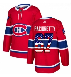 Youth Adidas Montreal Canadiens 67 Max Pacioretty Authentic Red USA Flag Fashion NHL Jersey 