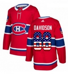 Youth Adidas Montreal Canadiens 88 Brandon Davidson Authentic Red USA Flag Fashion NHL Jersey 