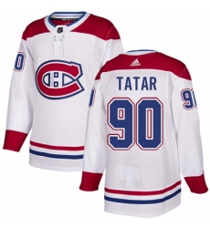 Youth Adidas Montreal Canadiens 90 Tomas Tatar Authentic White Away NHL Jersey 