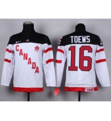 Youth nhl team canada #16 toews white jerseys[100 th]