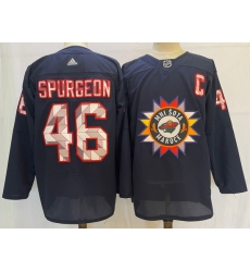 Men Minnesota Wild 46 Jared Spurgeon Navy 2022 Adidas jersey