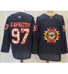 Men Minnesota Wild 97 Kirill Kaprizov Navy 2022 Adidas jersey