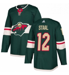 Mens Adidas Minnesota Wild 12 Eric Staal Authentic Green Home NHL Jersey 