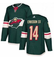 Mens Adidas Minnesota Wild 14 Joel Eriksson Ek Premier Green Home NHL Jersey 