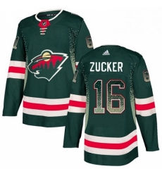 Mens Adidas Minnesota Wild 16 Jason Zucker Authentic Green Drift Fashion NHL Jersey 