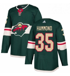 Mens Adidas Minnesota Wild 35 Andrew Hammond Authentic Green Home NHL Jersey 
