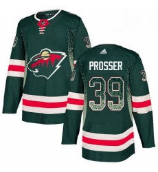 Mens Adidas Minnesota Wild 39 Nate Prosser Authentic Green Drift Fashion NHL Jersey 