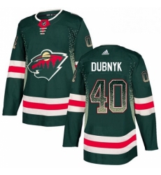 Mens Adidas Minnesota Wild 40 Devan Dubnyk Authentic Green Drift Fashion NHL Jersey 