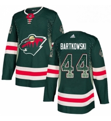 Mens Adidas Minnesota Wild 44 Matt Bartkowski Authentic Green Drift Fashion NHL Jersey 