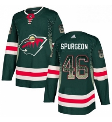 Mens Adidas Minnesota Wild 46 Jared Spurgeon Authentic Green Drift Fashion NHL Jersey 