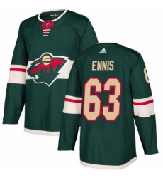 Mens Adidas Minnesota Wild 63 Tyler Ennis Authentic Green Home NHL Jersey 