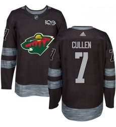 Mens Adidas Minnesota Wild 7 Matt Cullen Authentic Black 1917 2017 100th Anniversary NHL Jersey 