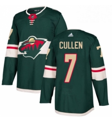 Mens Adidas Minnesota Wild 7 Matt Cullen Authentic Green Home NHL Jersey 