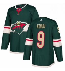 Mens Adidas Minnesota Wild 9 Mikko Koivu Authentic Green Home NHL Jersey 