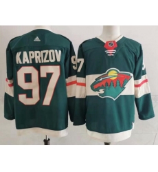 Men's Minnesota Wild #97 Kirill Kaprizov Green Stitched Jersey