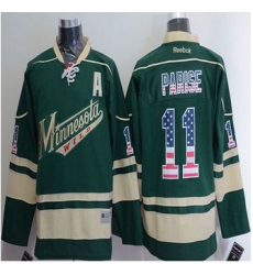 Minnesota Wild #11 Zach Parise Green USA Flag Fashion Stitched NHL Jersey